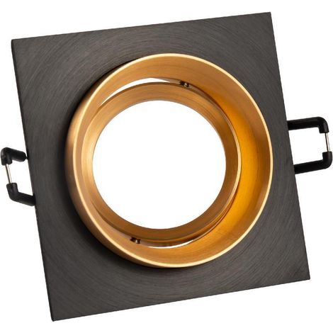 Luminaire encastré carré LIKA MR16 noir/or 322029