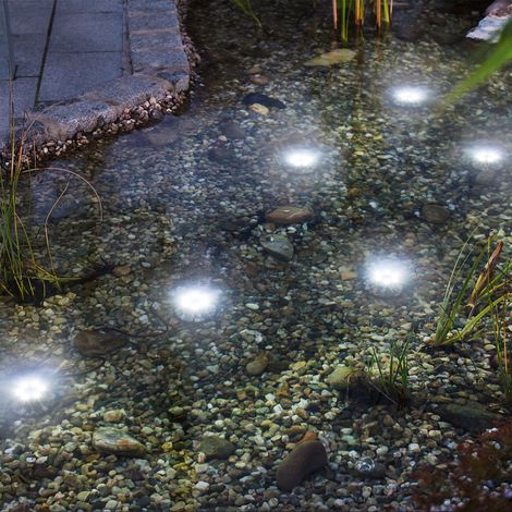 Solar Unterwasserstrahler Super Splash, 6er Set, Akku, LED Spot, Bodenleuchte, Teichbeleuchtung, Erdspieß, IP68, wasserdicht, wetterfest, außen, 102150 (1/5)