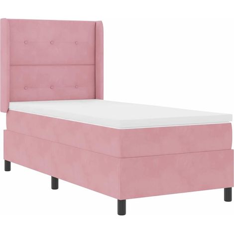 Maison Exclusive - Lit à ressorts avec matelas Rose 80 x 200 cm Velours