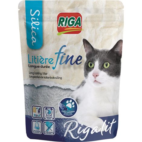 Litière Pour Chat Gel De Silice Origine Minérale Hyper Absorbante Neutralise Odeurs Et Bactéries Granulométrie Fine Pour Chat Sensible Durée 1 Mois 1,6 kg-L'emballage peut varier. (1/5)
