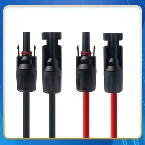 Cable d'extension pour panneau solaire avec connecteur MC4, cable de raccordement rouge et noir de 10 mètres (1/4)
