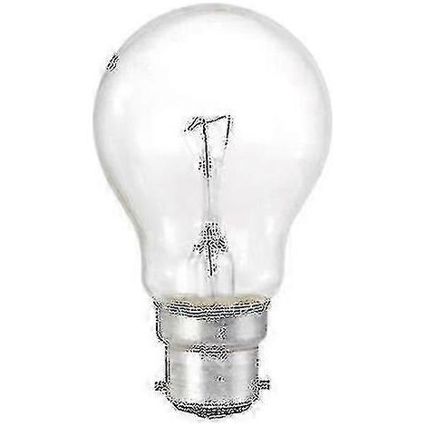 Lot de 10 ampoules classiques transparentes BC B22 de 60 W à culot à baïonnette