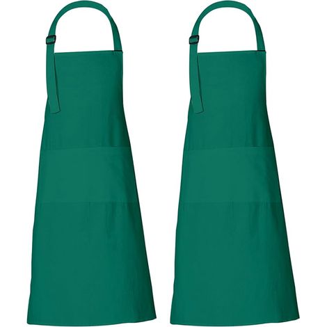 Grembiuli da cuoco per donna e uomo 88x69 cm semplici con 3 tasche, verde