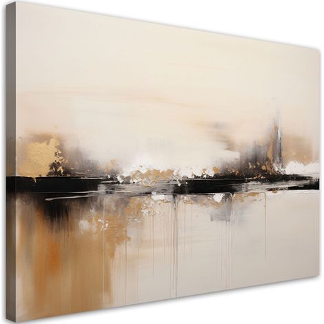 Tableau déco Abstrait beige art Moderne 60x40 (1/5)