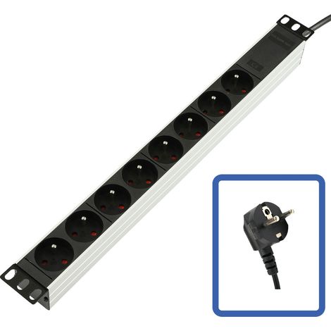 Regleta Lanview de 19", 8 tomas, aluminio, sin interruptor, TUPS032