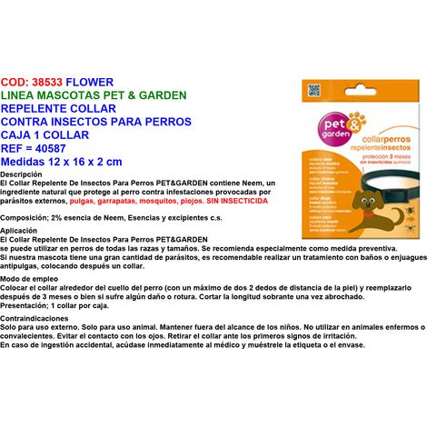 Collare repellente per insetti per cani Pet Garden 40587
