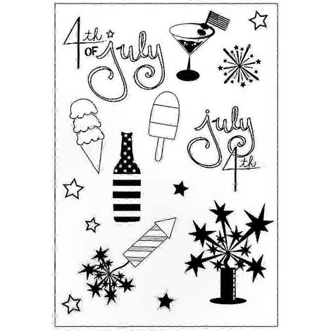 Transparenter Silikonstempel für Scrapbooking, selbstgemachte Dekokarten, Fotoalben, Papierbasteln, Unabhängigkeitstag, als Siegel und für Bastelarbeiten (1/3)