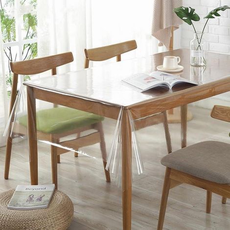 Tischdecke durchsichtig abwaschbar 220x140 cm PVC Klarsichtfolie wasserdicht