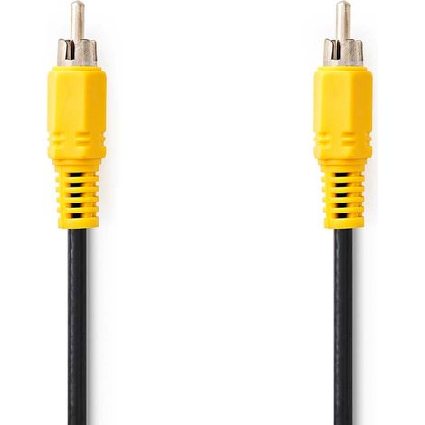 Cable de video compuesto rca macho rca macho niquelado 480p 500 m redondo pvc negro label