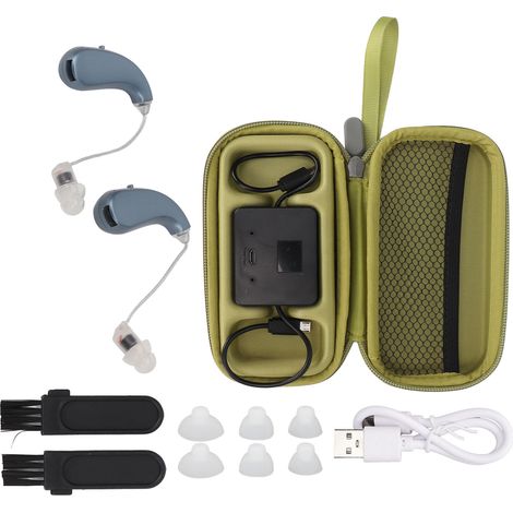 2 chargeurs sonores numériques rechargeables antibruit pour seniors adultes malentendants bleu (1/5)