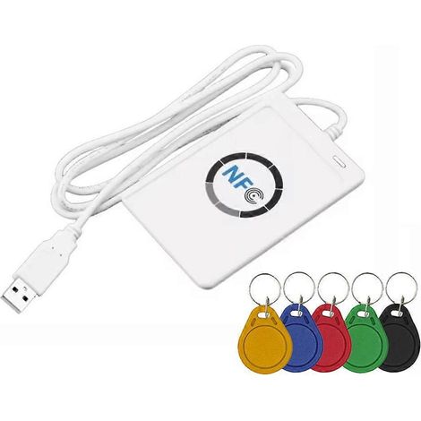Duplicateur de lecteur de cartes à puce RFID ACR122U + Copieur de cartes porte-clés 5XUID (1/5)