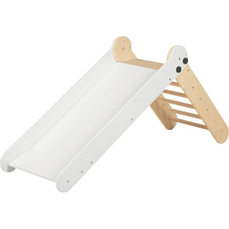 Sunny Bobbie Toboggan Pliable En Bois - Coloris Naturel Et Blanc Structure D'Escalade Intérieur Pour Enfants Jouets Montessori (1/4)