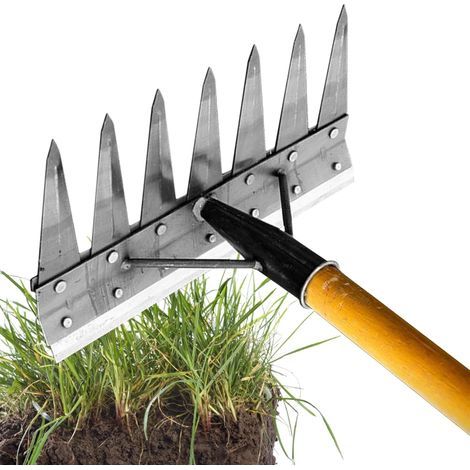 Carbon Steel Garden Râteau de désherbage, râteau de Jardin Heavy Duty, Retails de Mauvaises Herbes Outils de Jardinage, râteaux de Jardin en métal, râteau en Fer pour Le Jardinage et Les Mauvaises (1/5)