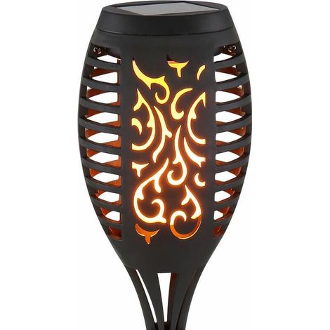 Torche de jardin de lumière solaire de décoration de jardin extérieur, piquet de terre IP65 à effet de flamme LED (1/5)