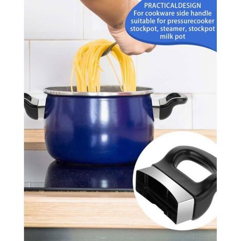 Poignée pour autocuiseur - - - Bakélite résistante à la chaleur - Lot 2 pièces avec vis - Joint inox anti-brûlure (1/4)