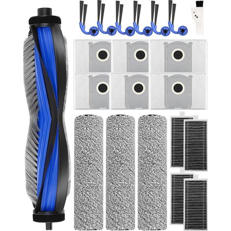 21-teiliges Zubehörset für Ecovacs Deebot X9 Pro Omni/X11 Pro Omni: 1 Rollenbesen, 3 Flusenrollen, 4 Filter, 6 Staubbeutel, 6 Seitenbürsten (1/5)