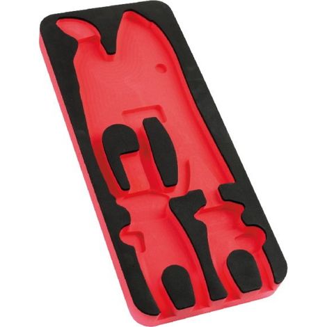 Module en mousse vide (385 x 165mm) - Bi-colore haute densité - Incassable - pour 4 pinces - MOB