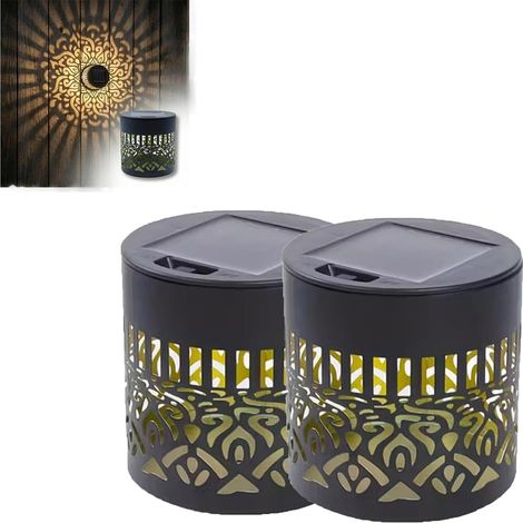 Lampes solaires décoratives mandala, lampe de clôture étanche sur le thème du mandala, appliques murales extérieures en métal à énergie solaire, pour poteau de jardin, patio (1pc)