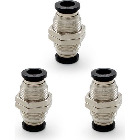 3 Piezas Conectores Neumáticos, Racor de Tabique Neumático, Conector Rápido Neumático Diámetro de la Manguera a Conectar 8 MM (1/5)
