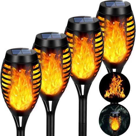 Illuminazione da giardino impermeabile, illuminazione esterna a energia solare, adatta per patii, tubi per decorare patii e vialetti, set da 4 (1/5)