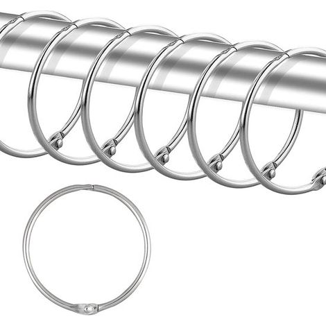Anelli per tenda da doccia, set da 24 ganci antiruggine per tenda da doccia per il bagno, rotondi, decorativi, anelli e ganci per asta della tenda da doccia (1/5)
