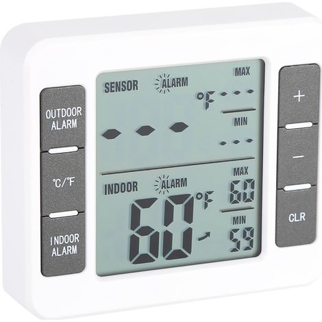 Thermomètre numérique sans fil pour congélateur avec capteur de température interne/externe et alarme sonore. (1/5)