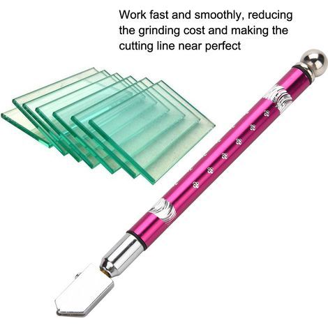 Tagliavetro portatile a rotella con impugnatura antiscivolo per tagliare vetro da 3 a 15 mm (viola). (1/5)