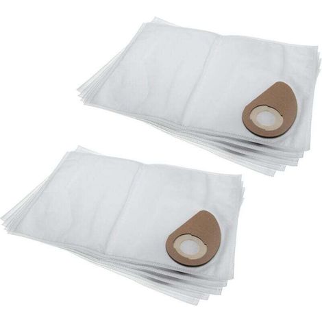 10x sacs compatible avec Nilfisk Buddy II 12, 18, 18 INOX, 18 L, 18 T, 18 T INOX aspirateur - microfibres non tissées, 48,85cm x 33.4cm, blanc (1/3)