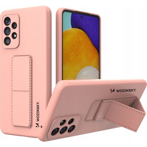 Étui Wozinsky Kickstand Case en silicone avec support pour Samsung Galaxy A73 rose (1/5)