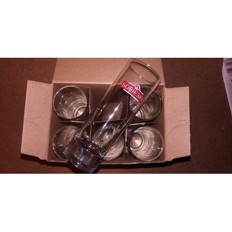 Sobieski - Lot de 6 verres tube vodka 22 cl