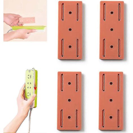 Lot de 4 supports de prise de bureau auto-adhésifs, fixation sans perçage (orange) Zekai (1/5)