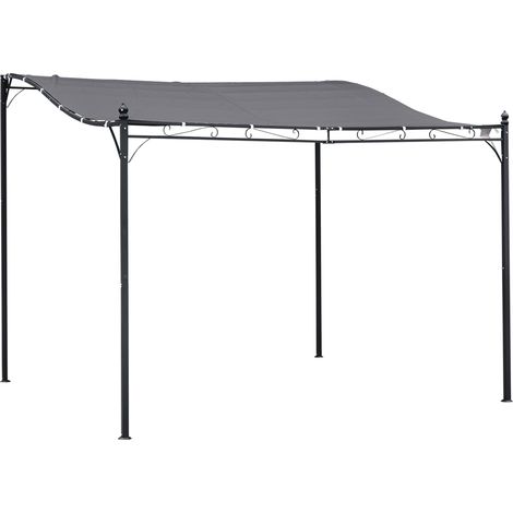 Pergola tonnelle 2,97 x 2,97 cm CELIA gris et noir (1/5)