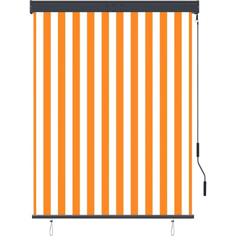 Store roulant d'extérieur 120x250 cm Blanc et orange