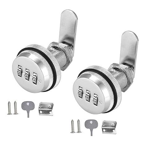2 Pièces Tiroir de sécurité Boîte aux Lettres, Cam Cabinet Code Lock, Serrure à Came Sans Clé, Serrure de Combinaison, pour la Boîte aux Lettres du Tiroir de l'armoire (1/5)