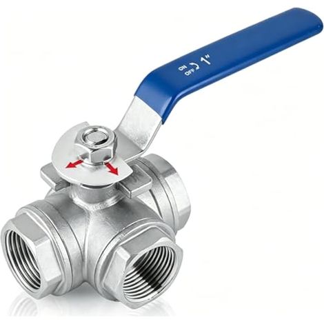 Vanne à Bille 3 Voies 1" DN25, Filetage Intérieur (1/5)