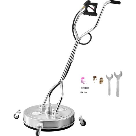 VEVOR Pulitore per superfici da 15", acciaio inox, pressione massima 4000 PSI, diametro 55,9 cm, attacco rapido da 1/4", 2 ugelli, 2 prolunghe (1/2)