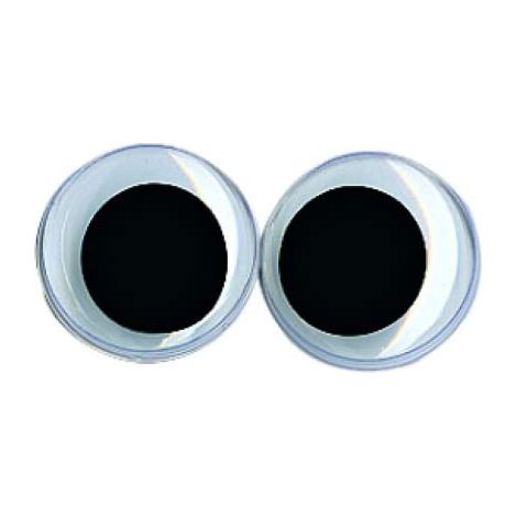 RAYHER - 10 PEZZI - OCCHIETTI ROTONDI DIPLASTICA 12MM PER DECORAZIONI - COLORE BIANCO/NERO