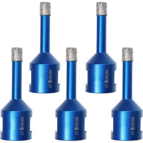 5 stücke Diamant Fliesenbohrer 8mm -  M14 Diamantbohrer Lochsäge für Fliesen Porzellan Keramik Marmor Granit Bohrungen (1/5)