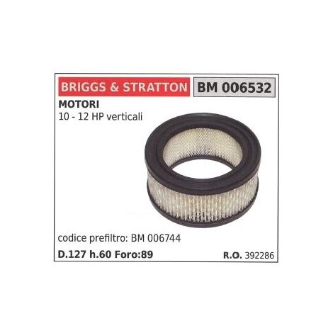 Filtro de aire BRIGGS&STRATTON cortacésped cortacésped 10 12 CV VERTICAL