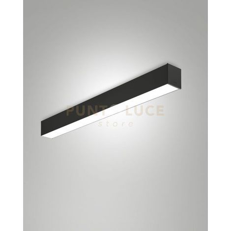 TURNER PLAFONIERA NERA A LED 29W 3000K 3470LM OPALE IP40 100CM DIMMERABILE DALI