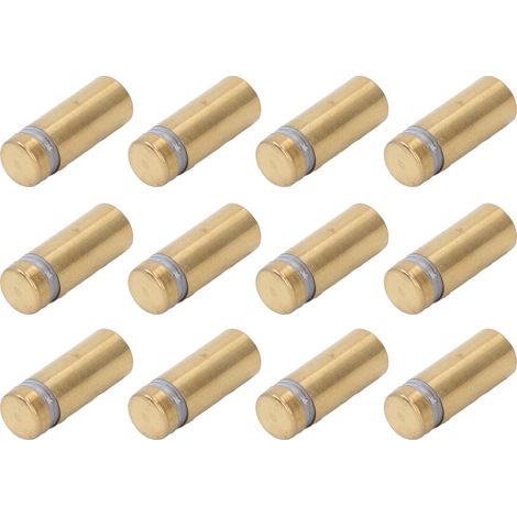 Lot de 12 vis d'écartement en acier inoxydable plaqué or brossé, clous publicitaires pour panneaux de support acryliques, 12 x 30 mm (1/5)