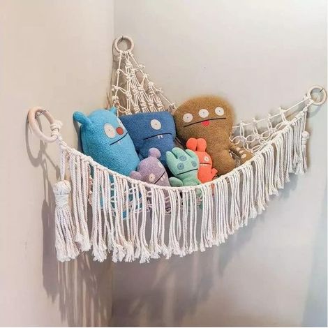 Toy Hammock Nets, Hanging Storage Net for Toy Storage Bag, Teddy Bear for Kids Room (110 x 86 x 86 cm) (1/3)