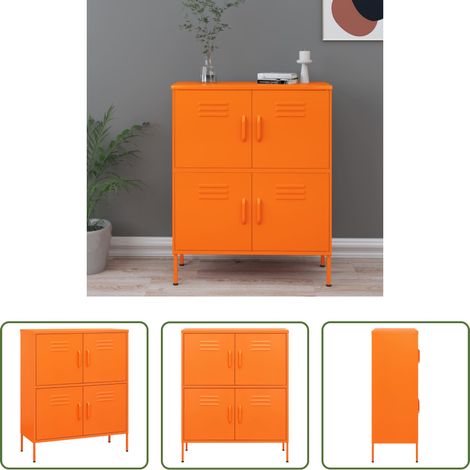 Stahlregal - Lagerschrank Orange 80x35x101,5 cm Stahl (1/5)