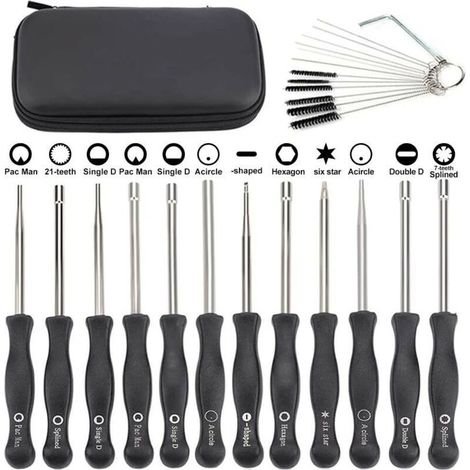 Carburateur--Set de 12 Outils de Réglage de Carburateur/Tournevis de Réglage pour Moteur à 2 Temps Embout Splined/Pac Man/D/Double D pour Débroussailleuse Tronçonneuse Poulan usqvarna