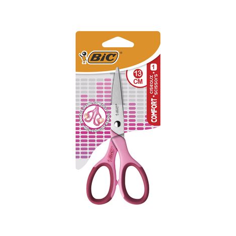 Bic comfort tijera escolar 13cm - mango suave - uso diestro - color rosa /azul aleatorio
