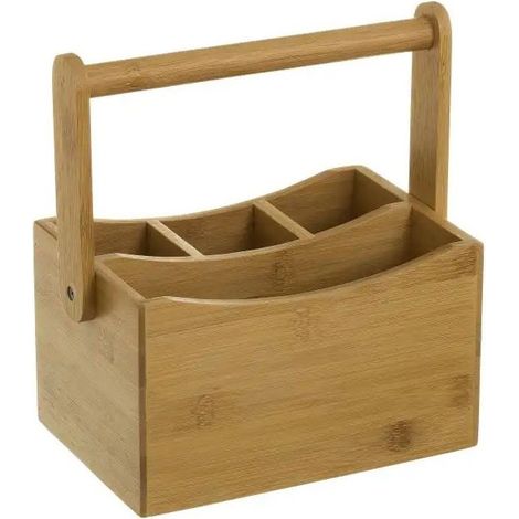 Panier Rangement Salle de Bain en Bambou avec Anse (1/3)
