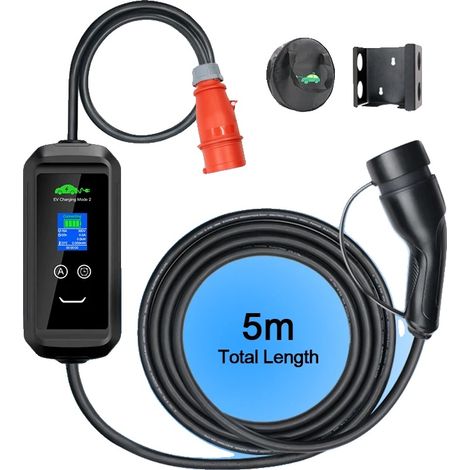 Caricabatterie portatile per veicoli elettrici, corrente regolabile, controllo tramite app, normale-11KW-5M, TIPO 2 (1/2)