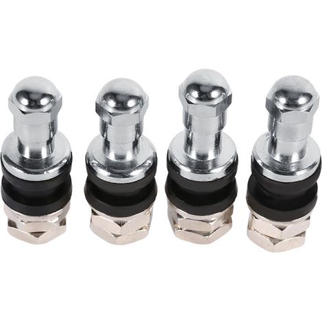 4pcs Tige de Valve de Pneu de Roue Arrière sans Chambre à Air de Voiture Bouchon de Valve de Pneu (1/5)