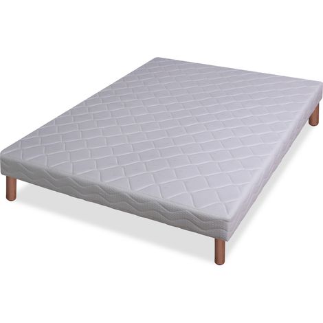 Sommier tapissier 14 lattes garni polyéther 140x190cm