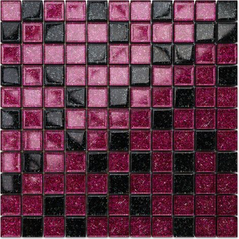 Salle de bain mosaïque cuisine intérieure en verre - 30cm X 30cm-Purple Sunset (1/4)